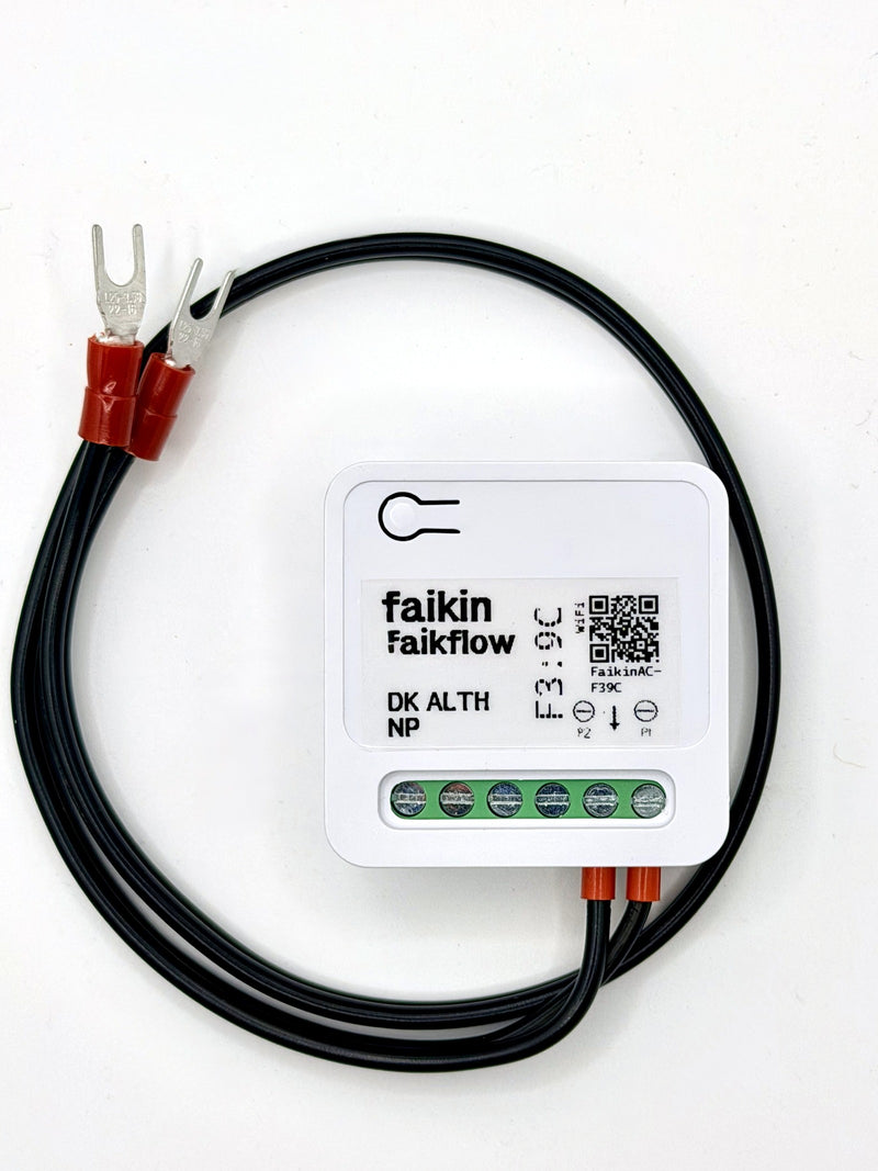 Faikin Oyu module with its two-wire forked cable for the Daikin Altherma X5M terminals