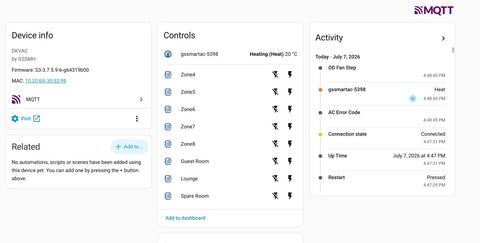 Faikin P1P2 running individual ducted zones in a smart-home app