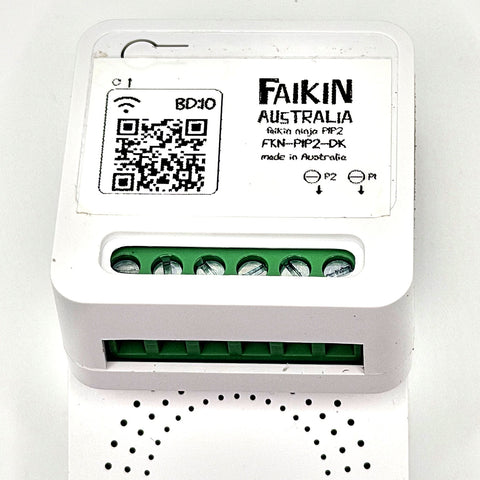 Faikin P1P2 module three-quarter view showing side vent and terminal strip
